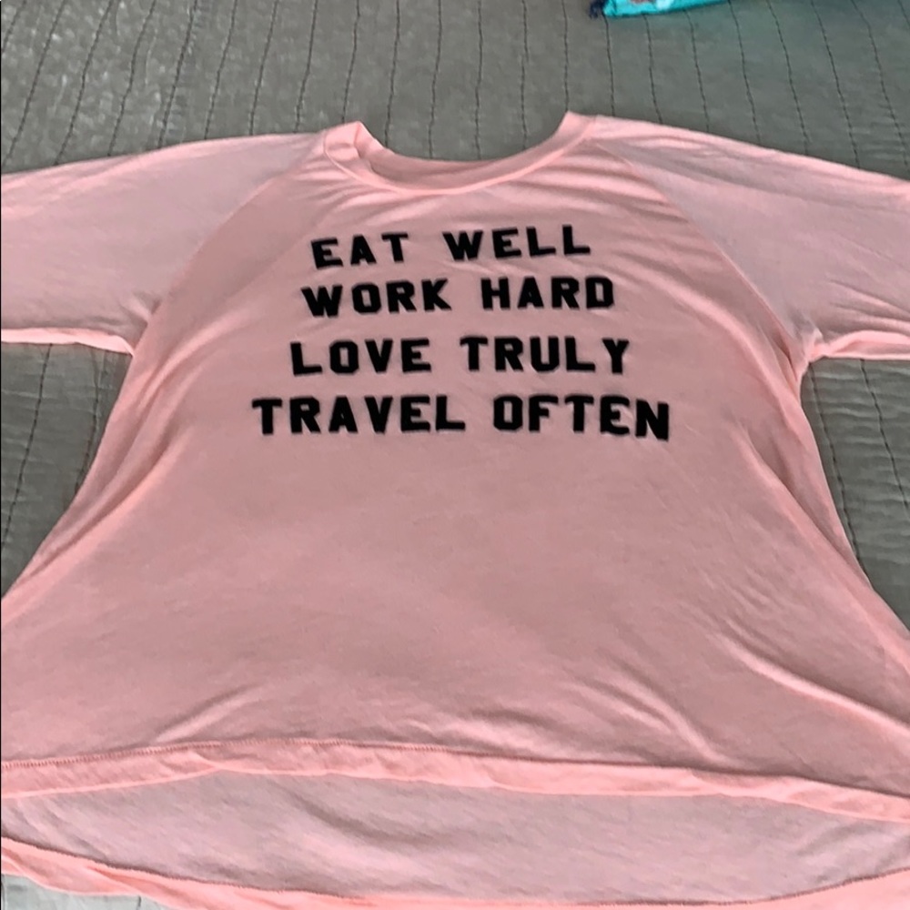 Wildfox Pink Short Sleeve Tee with Black Lettering